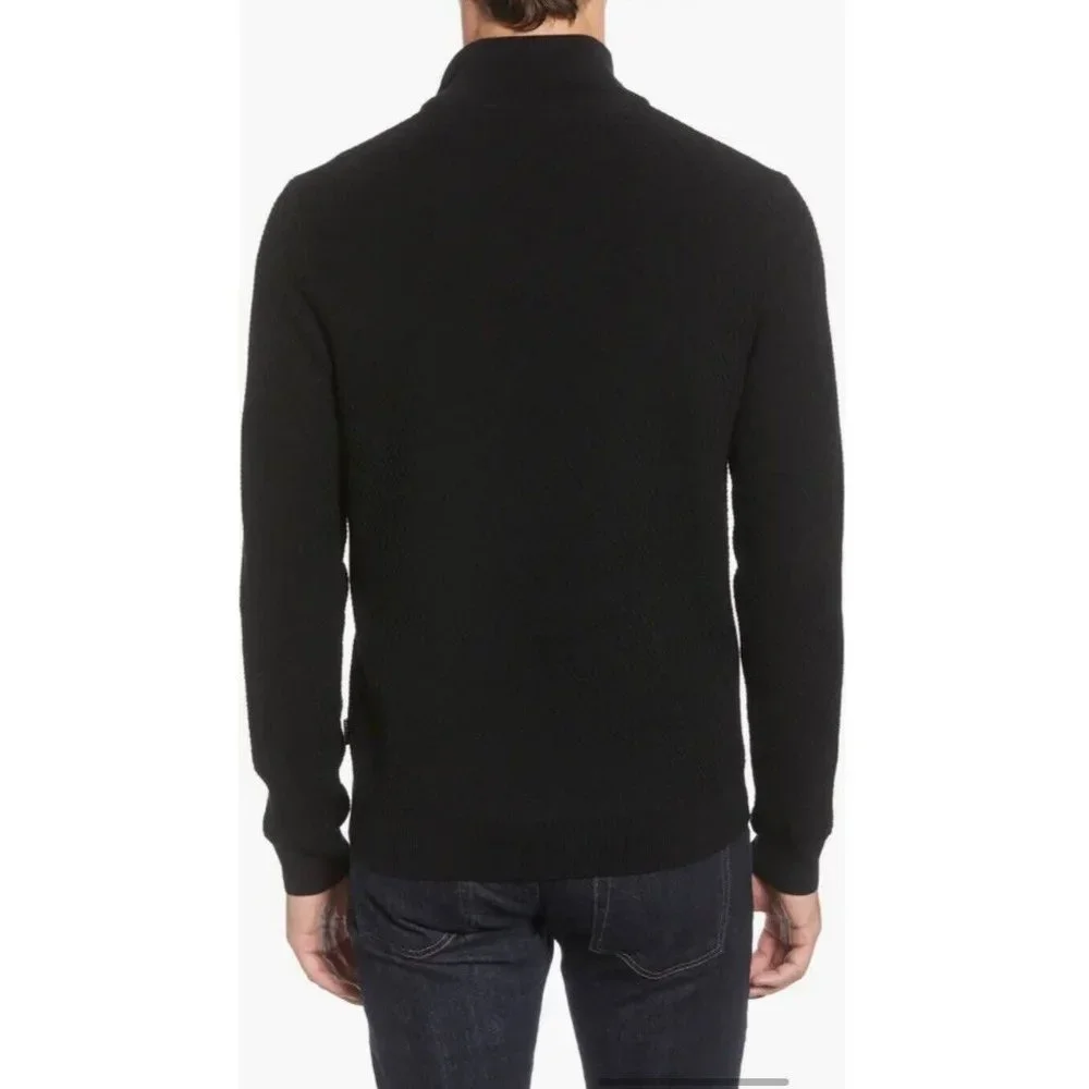 Ted Baker Blue Wool Blend Sweater (Men’s XL/XXL) Tunnel 1/4 Zip Slim Fit
